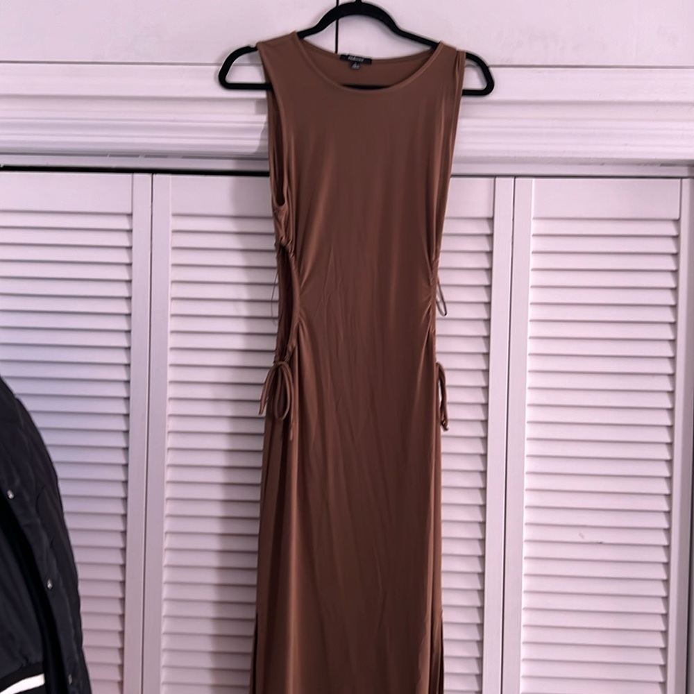 Brown Cutout Maxi Dress